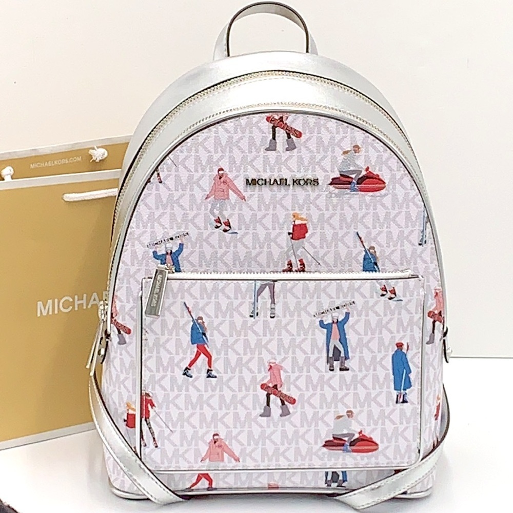 MICHAEL KORS ADINA MEDIUM BACKPACK BRIGHT WHITE MULTI COLOR - Picture 2 of 16